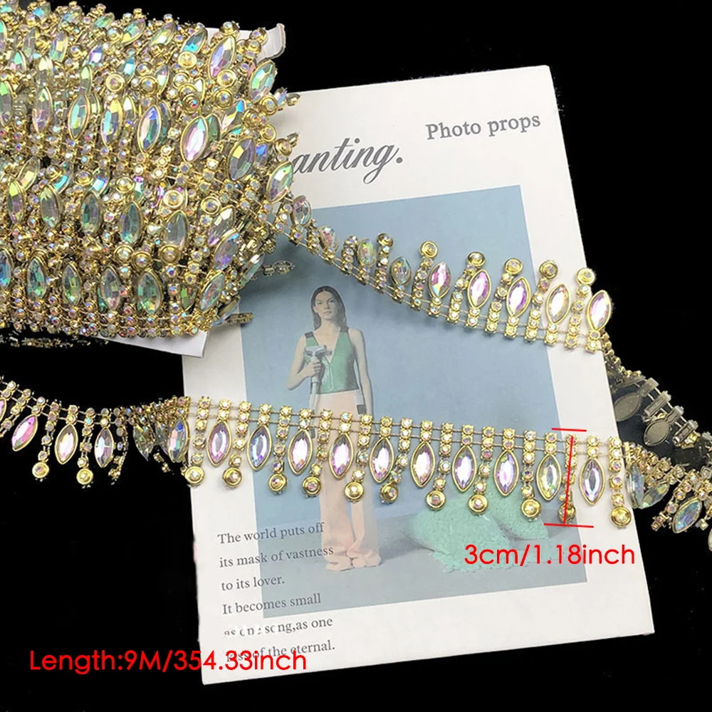 1 yard 3cm Ethnic Minority Clothing Skirt Accessories Miao Jewelry Diamond Chain Lace Accessories DIY Chain Clothing Decoration