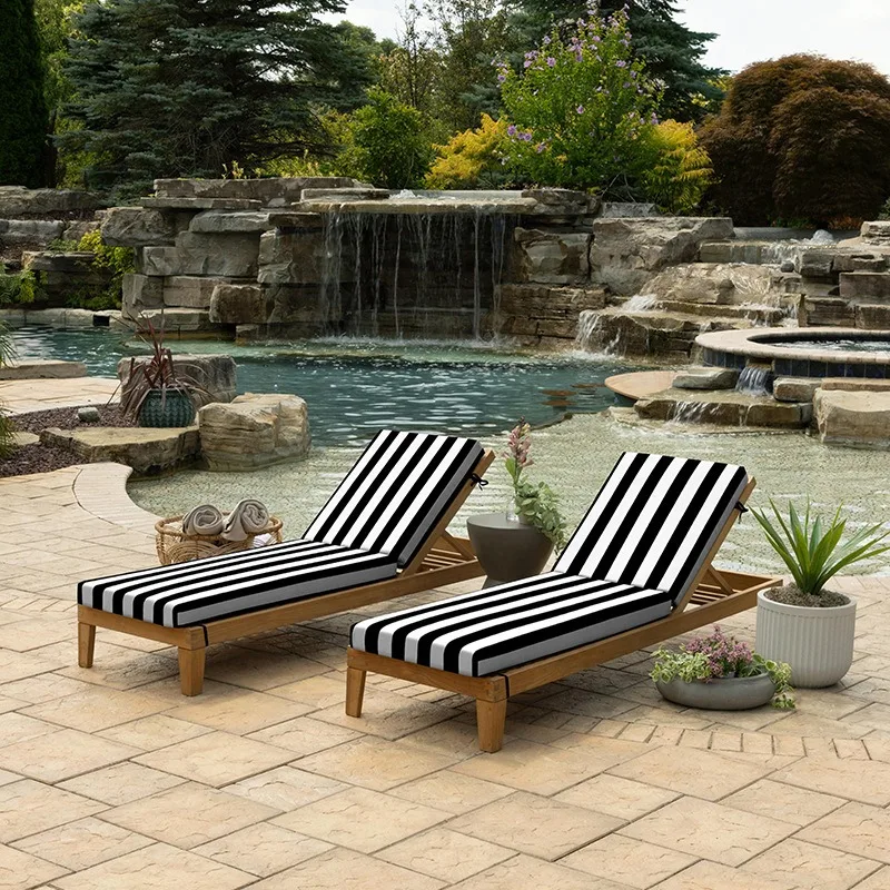 Outdoor beach lounge chair back folding seat cushion high rebound sponge sedentary