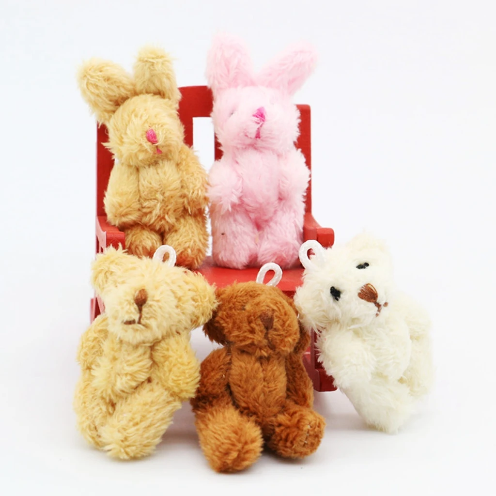 1/6 1/12 Dollhouse Miniature Scene Model Shooting Props Simulation Stuffed Teddy Bear Rabbit Toy Doll Accessories