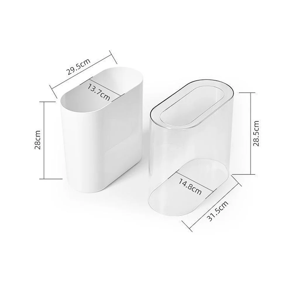 

Slim Trash Can Narrow Space Plastic Waste Basket For Bathroom Kitchen Bedroom Home Office Garbage Container Multi-Function
