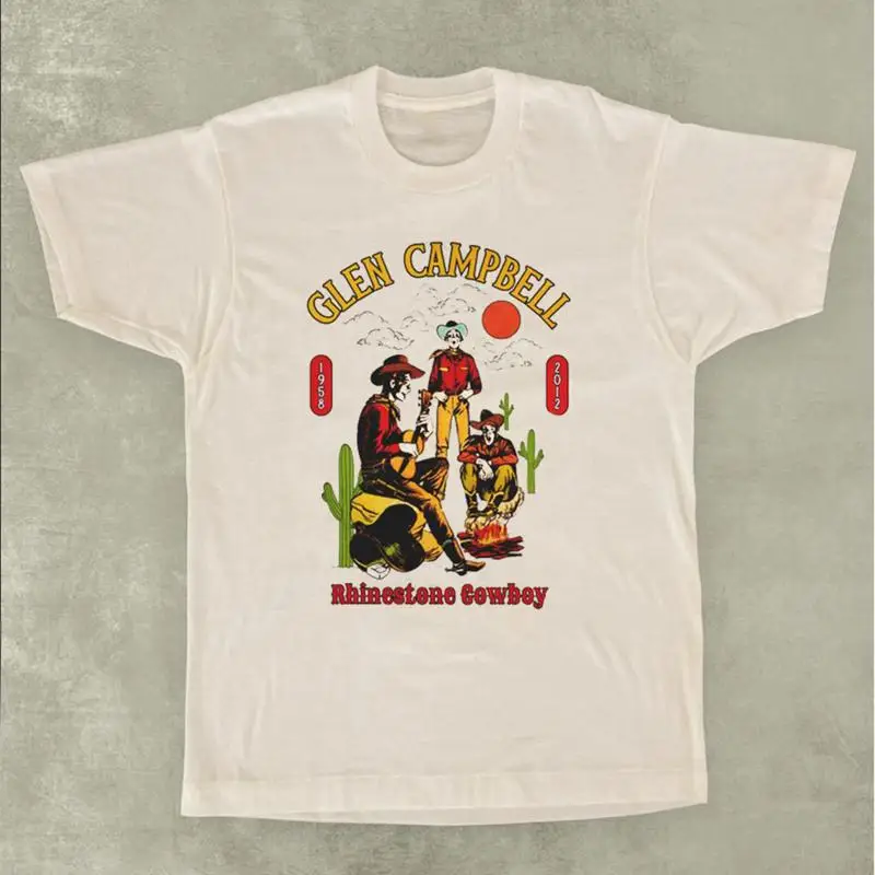 Футболка с подушкой Glen Campbell со стразами, все размеры He346