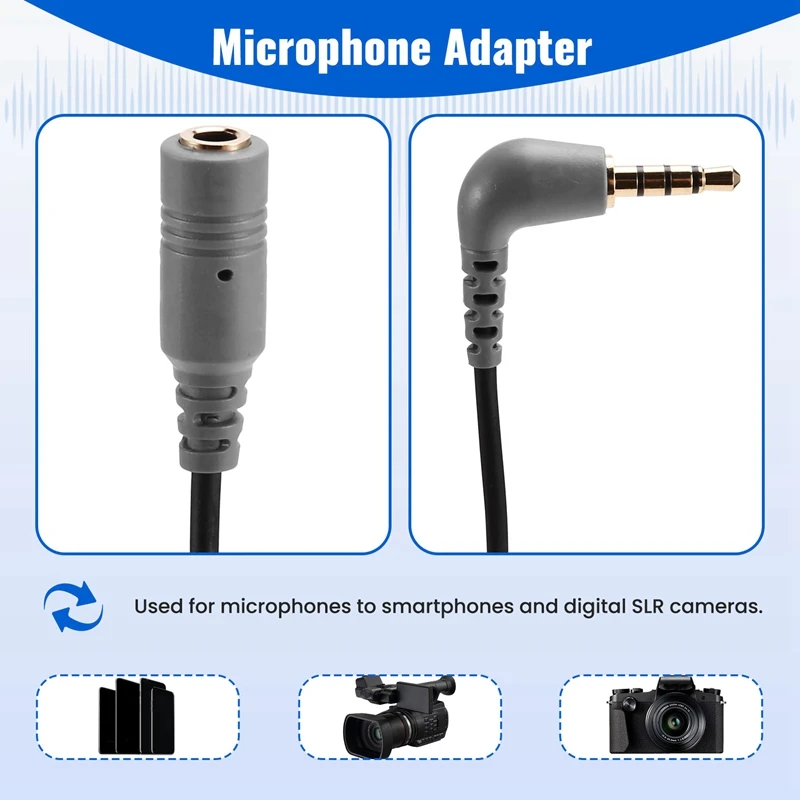 Переходник для микрофона RISE-Professional 3,5 мм TRRS к TRS, сменный кабель для микрофона