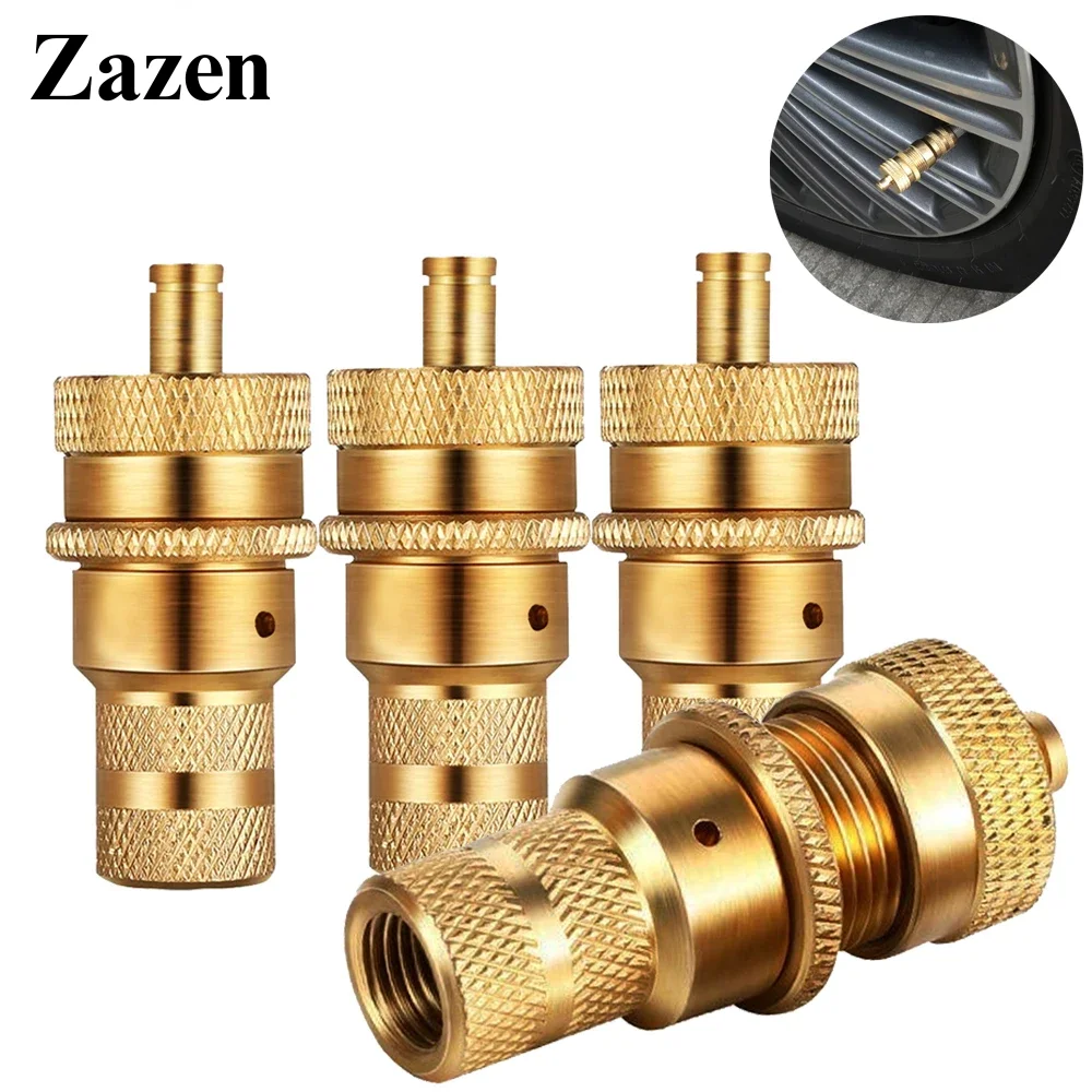 2/4Pcs Universal Offroad Brass Tire Deflators Kit Automatic 6-30psi Tyre Tire Pressure Relief Valve Deflators Bleeder Valve Caps