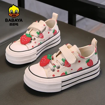 Babaya 2024 otoño nuevos zapatos de lona para niños, zapatos para niñas, zapatillas transpirables para niños, zapatillas de deporte para niñas, zapatos de princesa de fresa