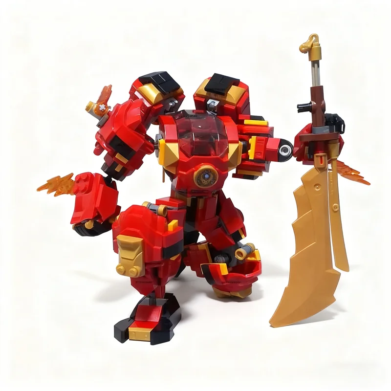 486 pçs moc kai s atualizado elemento fogo mech 5 modelo blocos de construção arquitetura educação idéia brinquedos presente natal tijolo