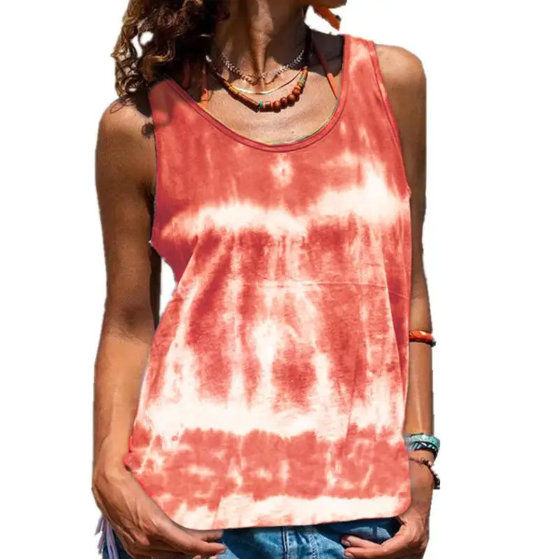 Women's Street Sle Printed Svel Vest Top T-irt Loose Fit Polyester Casual Summer Faion Ladies' aphic Tee
