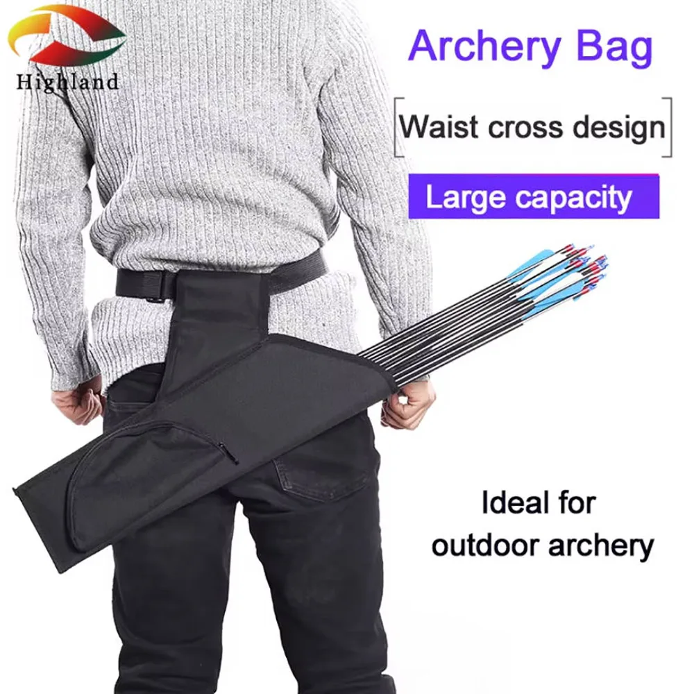 50Cm Outdoor Archery Crossbody Organiser Adjustable Oxford Cloth Cross-Waist Archery Bag  Arrow Quiver Arrow Holder Hunting Bag