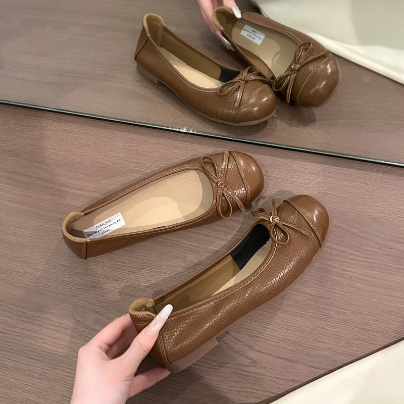 2026 Spring Summer New Arrival Evening Breeze Flats Women Gentle Bow-Knot Design Commuter Versatile Single Shoes Women 6585