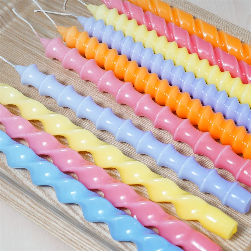 Twisted Taper Candle Molds Long Spiral Silicone Molds for Candle DIY Handmade Candle Making Supplies Home Decor