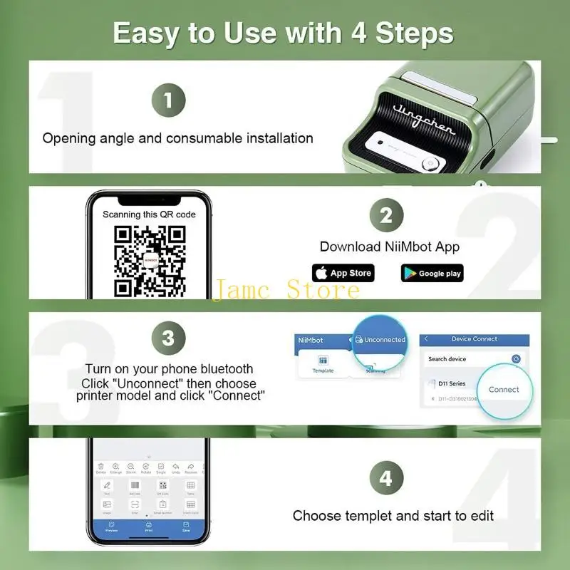 LX0B Printer Label Termal Kompatibel dengan Pakaian Portabel Perhiasan Supermarket Kue Coding Set Regonisasi