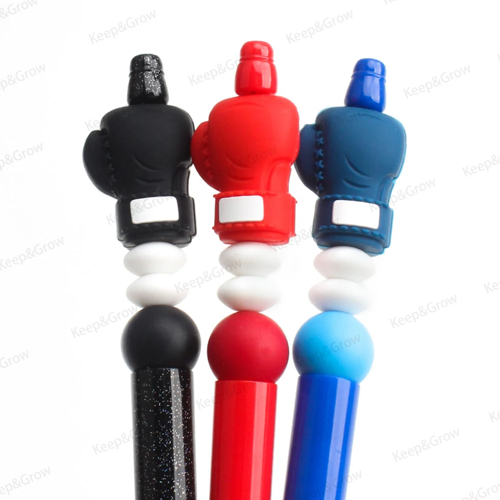 5/20/50Pcs Boxing Theme 3D Silicone Beads Boxing Gloves Shape Focal Beads for Beaded Pen DIY KeyChain Jewelry Making Accessory