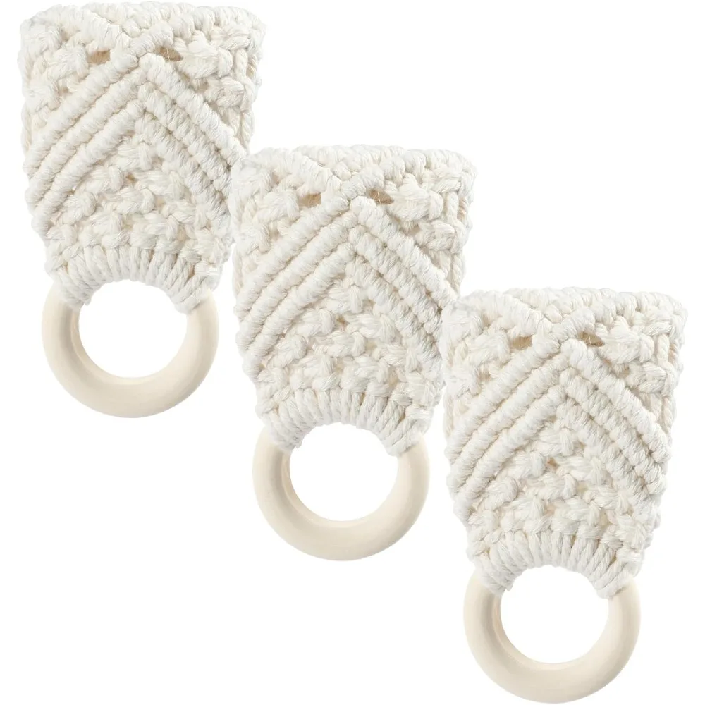 

Кольцо-держатель для полотенец макраме, вешалка для кухонных полотенец макраме, хлопковые кольца для полотенец крючком, подвесная вешалка для полотенец для посуды макраме Loo