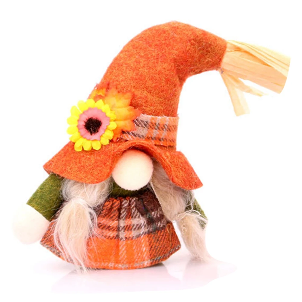 Gnomo de otoño, calabaza, girasol, enano sueco, regalo del Día de Acción de Gracias, muñeca de otoño, ventana, decoración de Navidad, B