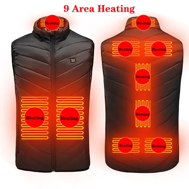 Imagem -03 - Colete Aquecido Elétrico Usb para Homens e Mulheres Colete Térmico Tático 13 a 11 Áreas Aquecidas Jaqueta de Inverno Body Warmer 6xl