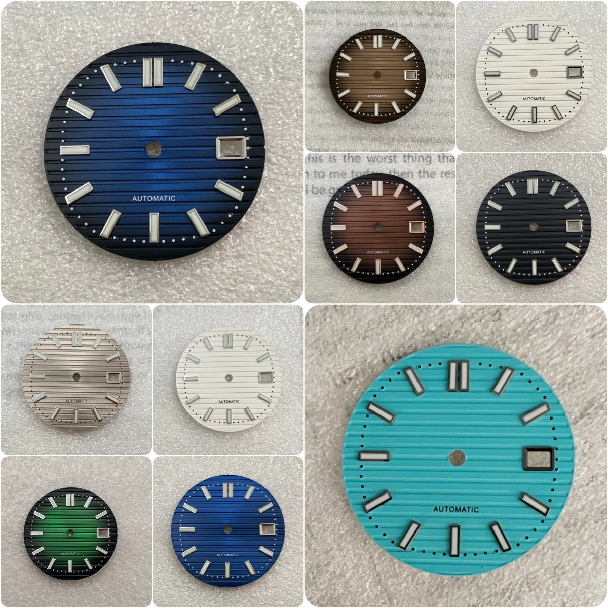 30.5mm No Logo Dial For NH35/NH36 Automatic Movement Green Luminous For Na utilus Watch Modification Accessories Custom Logo