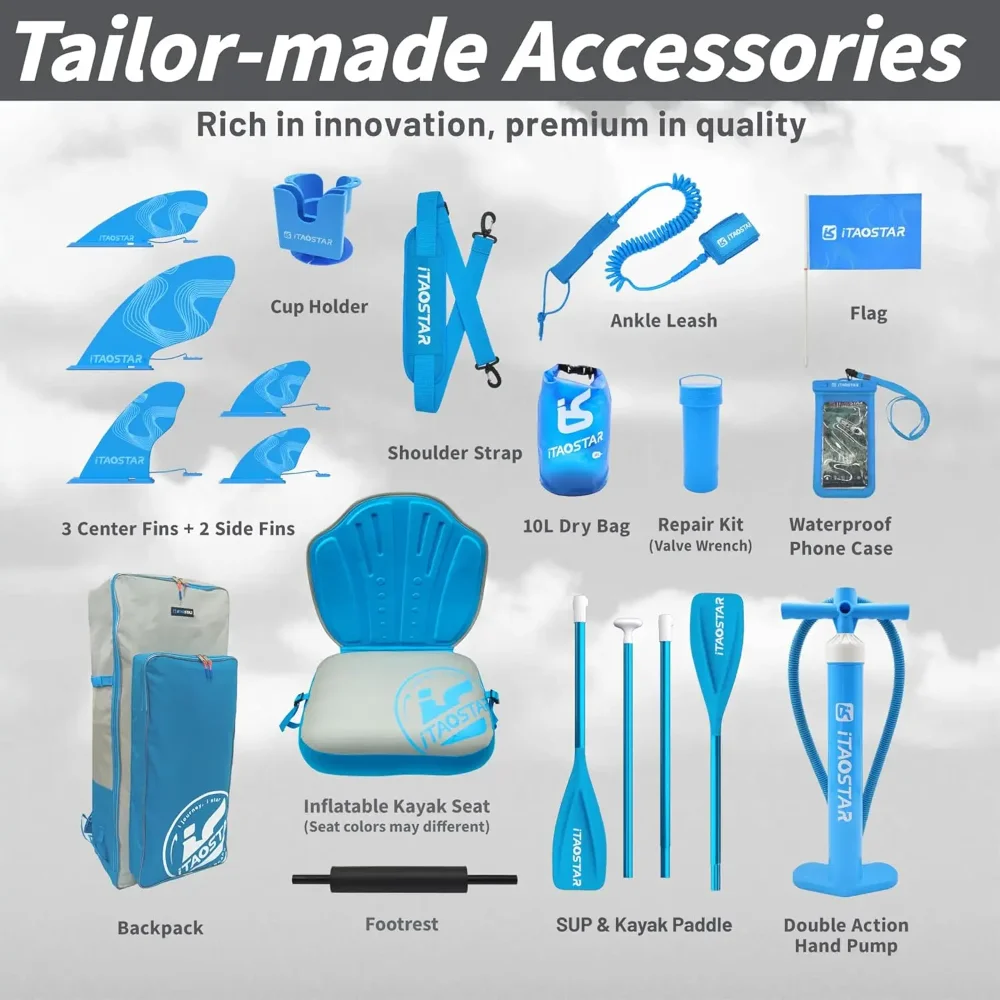 الرياضة والخارجية مقاس 11'6 بوصة / 11 × 34 بوصة / لوح مجداف عريض جدًا مقاس 11 × 35 بوصة، ملحقات لوح SUP ممتاز وقفة واحدة، زعانف مصممة خصيصًا #4
