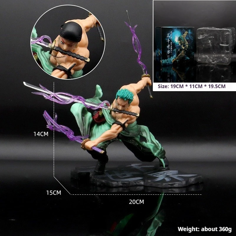 12-15cm Bandai Anime One Piece Roronoa Zoro Various Character Morphological Models Cabinet Collection Ornaments Decorative Toys