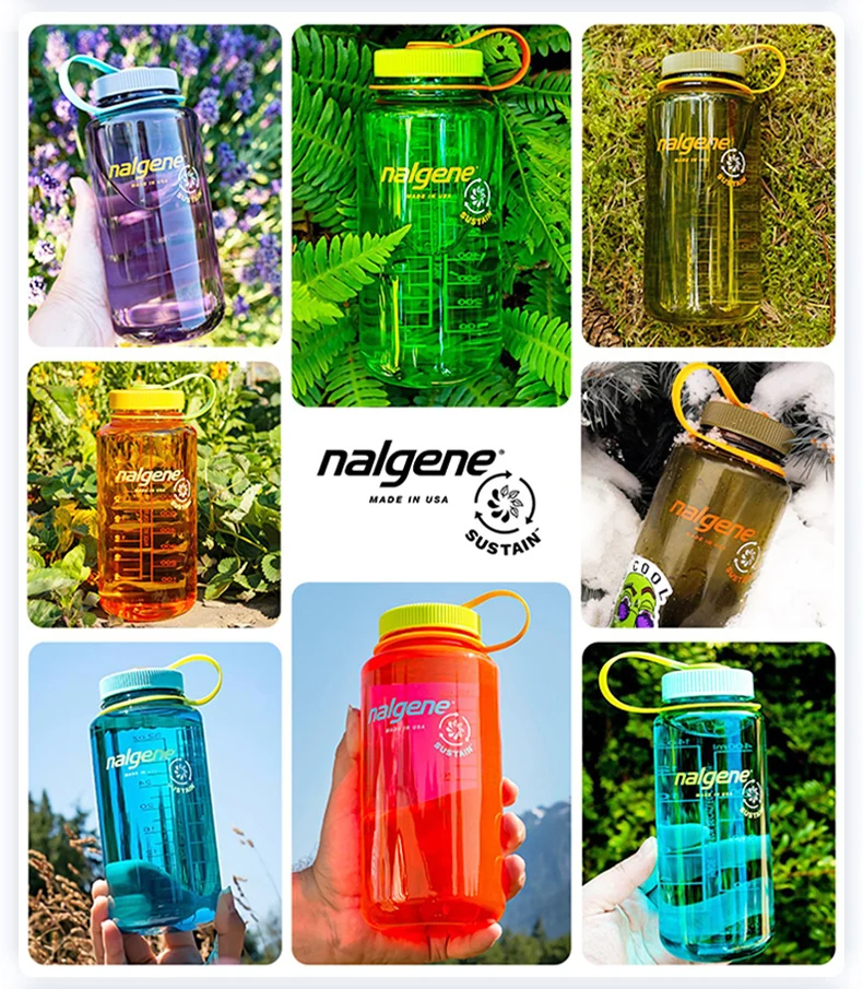Nalgene 500ml 1L Wasserflasche mit breiter Öffnung, stoßfest, auslaufsicher, für Wandern, Camping, Radfahren, Schule, Reisen, Outdoor-Sport – Detail 8