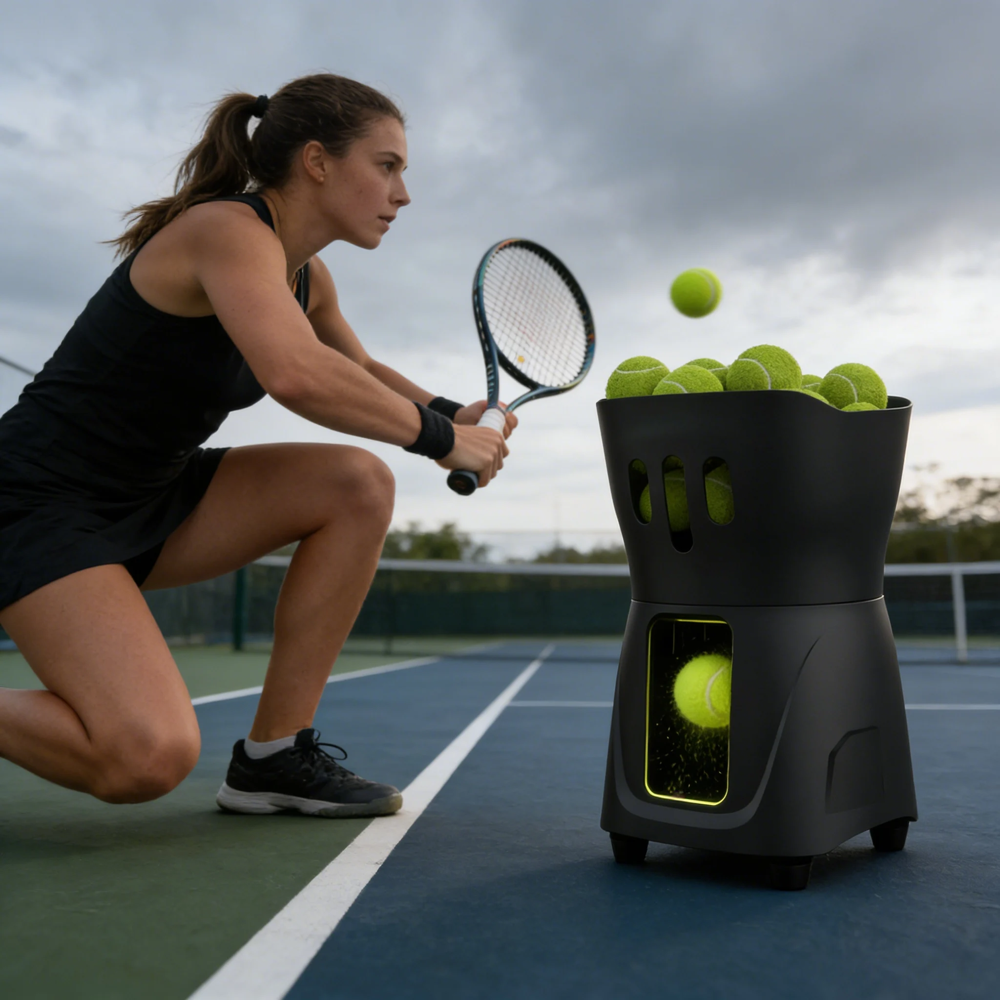 Factory Direct Padel Ball Machine, Wholesale Tennis Automatic Serving Machine Adjustable Speed For Professional Tennis Serving