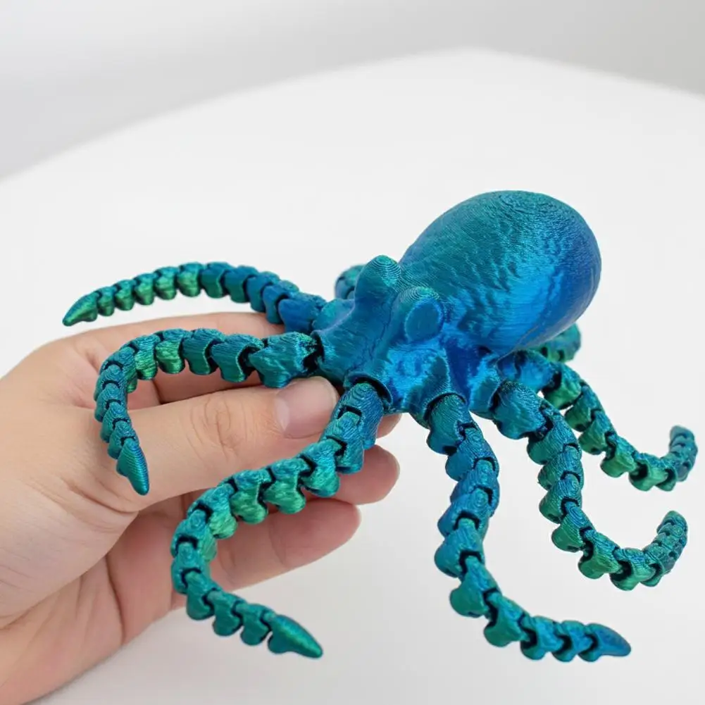 

New 3D Printed Articulated Octopus Toy Multi-joint Movable Gradient Color Octopus Figures Desktop Decoration Gift