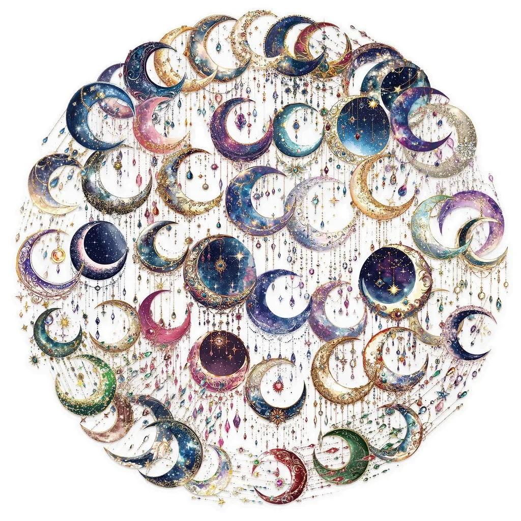 50PCS Transparent Cartoon Dreamy Galaxy Sticker Pack - Waterproof Clear PET for Scrapbook Decor LanLanStickersWorld Store