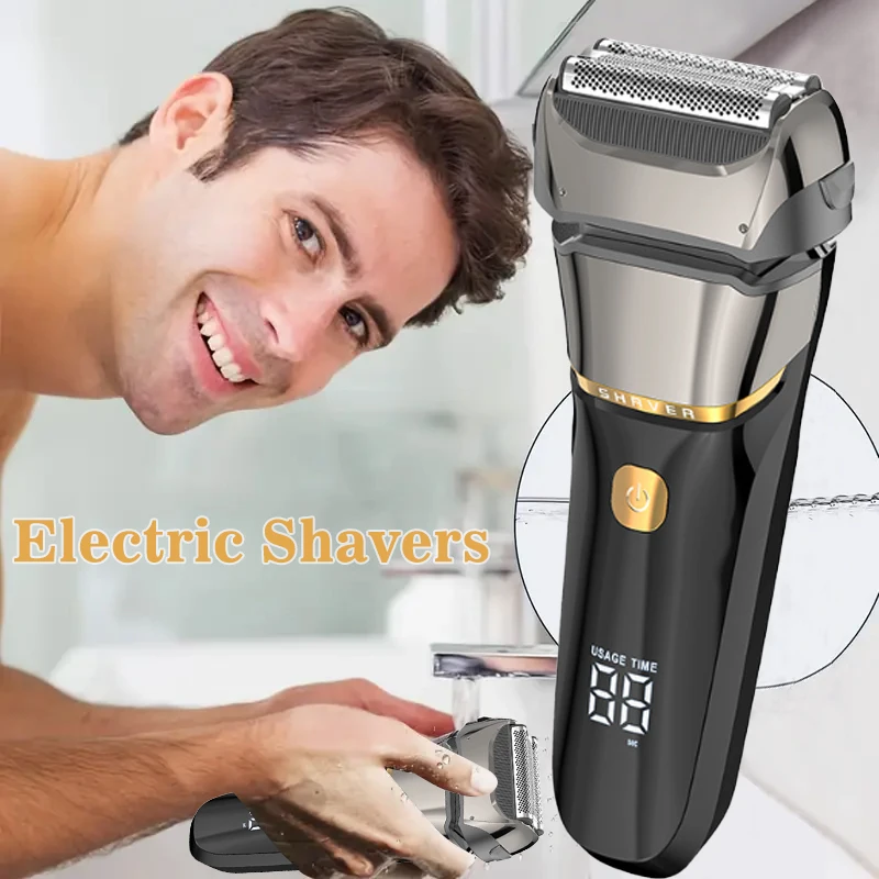 Men's Foil Electric Shavers Razor for Men Cordless USB-C Rechargeable Shaver with Pop-up Trimme  Waterproof Wet/Dry Foil Razor