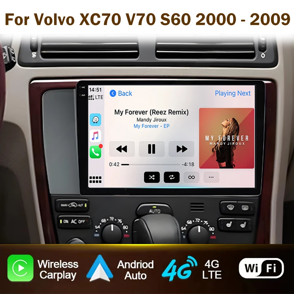 

Android для Volvo XC70 V70 S60 2000-2009 авто радио автомобильная видеонавигация автомобильный плеер экран головное устройство NO 2din DVD стерео GPS BT