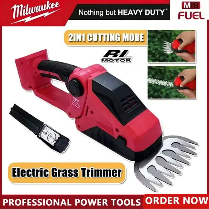

Аккумуляторный кусторез Milwaukee 2-в-1: электрический триммер для травы и кустов, ножницы для травы, ручной садовый инструмент для аккумулятора 20В