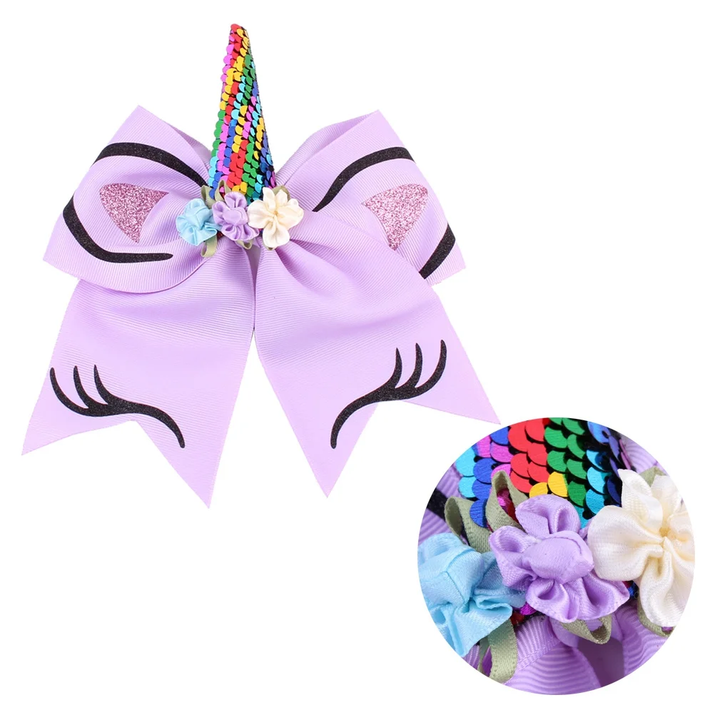 Acessórios para cabelo de meninas, grampos de cabelo de unicórnio, gravata borboleta roxa, anéis para festa, festival, uso diário, acessórios para meninas