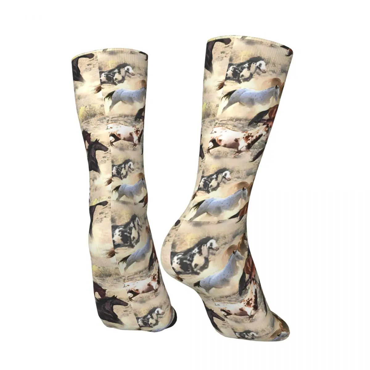 Oil Painting Wild Horse Socks Leisure Stockings Autumn Non Slip Women Men Socks Medium Soft Pattern Climbing Socks