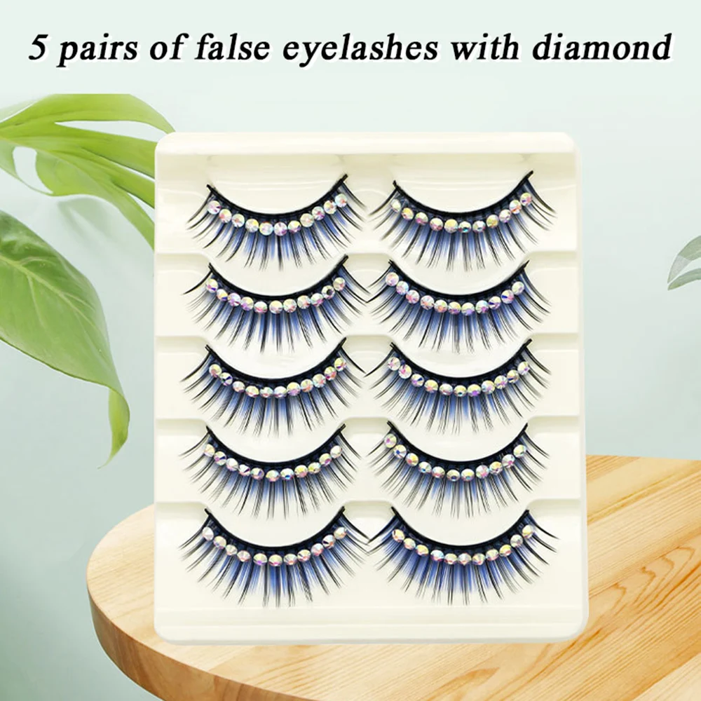 Diamante False Eyelashes with Soft Skin-Friendly Chemical Fiber Material for Beauty Blogger Makeup Lover Use