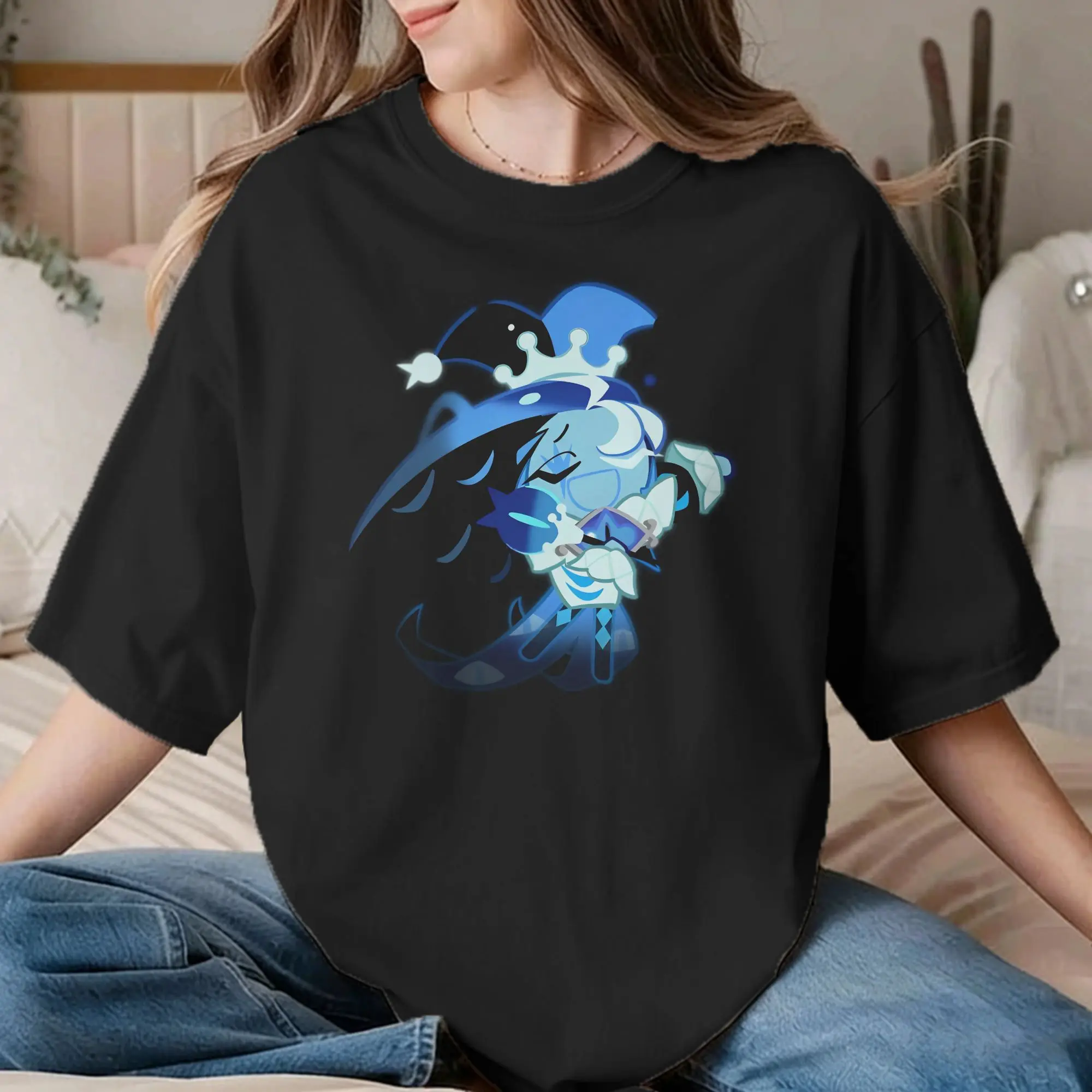 Shadow Milk Cookie Run Kingdom Men Women T Shirts Cute Cartoon Anime Tees Short Sleeve Crew Neck T-Shirt 100% Cotton Clothes
