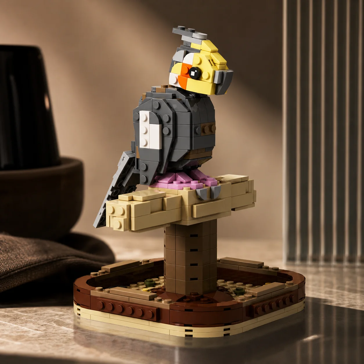 

MOC Australian Cockatiel Parrot Bird Building Blocks Animal Model Bricks DIY Assembly Desktop Decoration Adult Gift