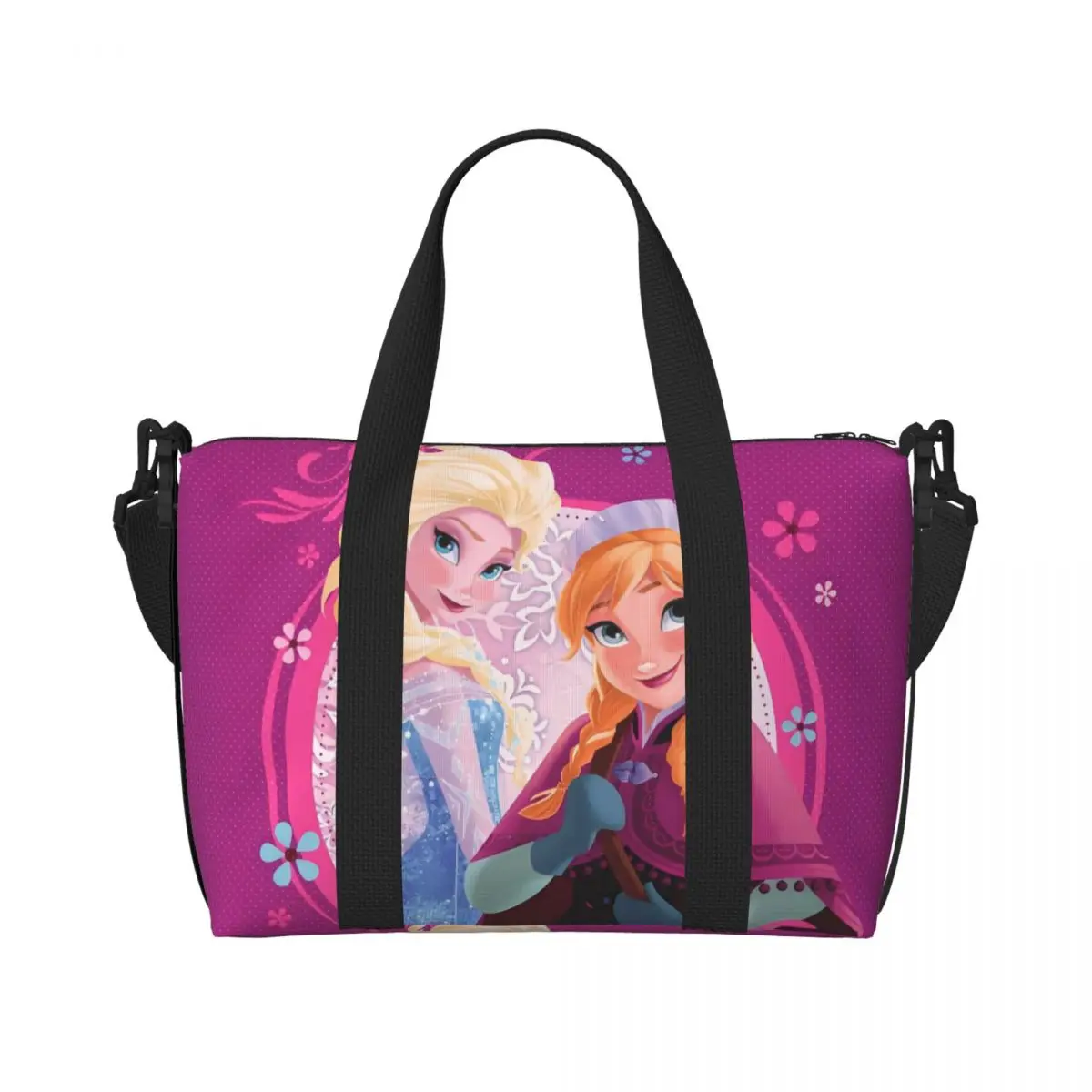

Custom Frozen Anime Tote Bag Women Big Capacity Cartoon Movie Kawaii Princess Beach Gym Travel Bags
