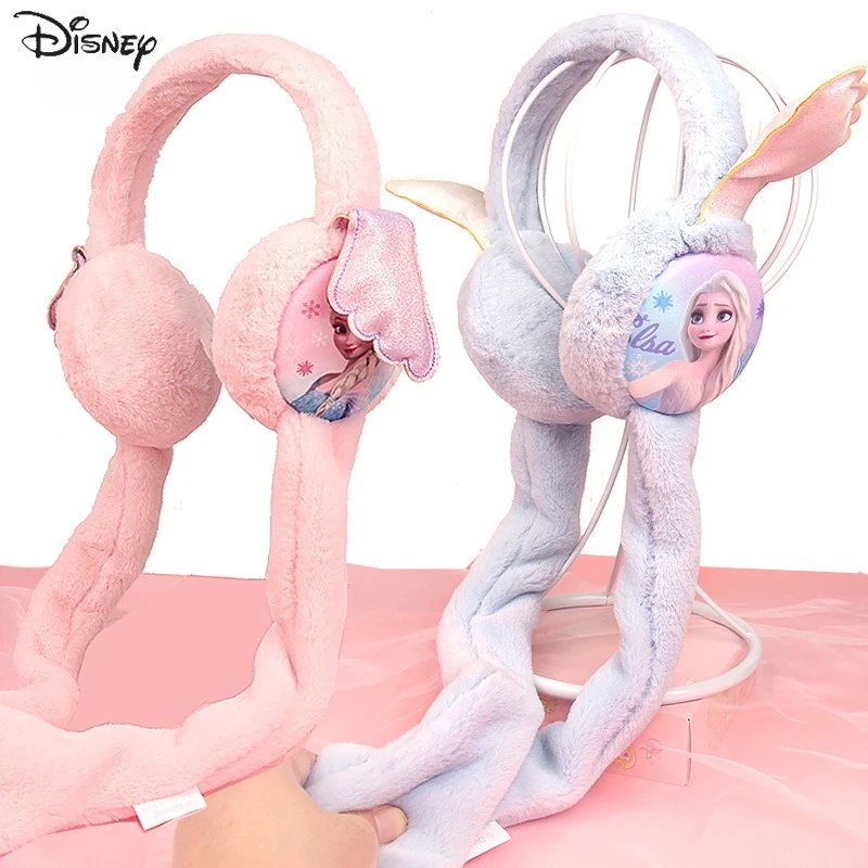 Miniso 디즈니 귀마개 얼음과 눈 공주 Aisa 어린이 이동 여성 겨울 따뜻한 귀 보호 및 따뜻한 귀 가방