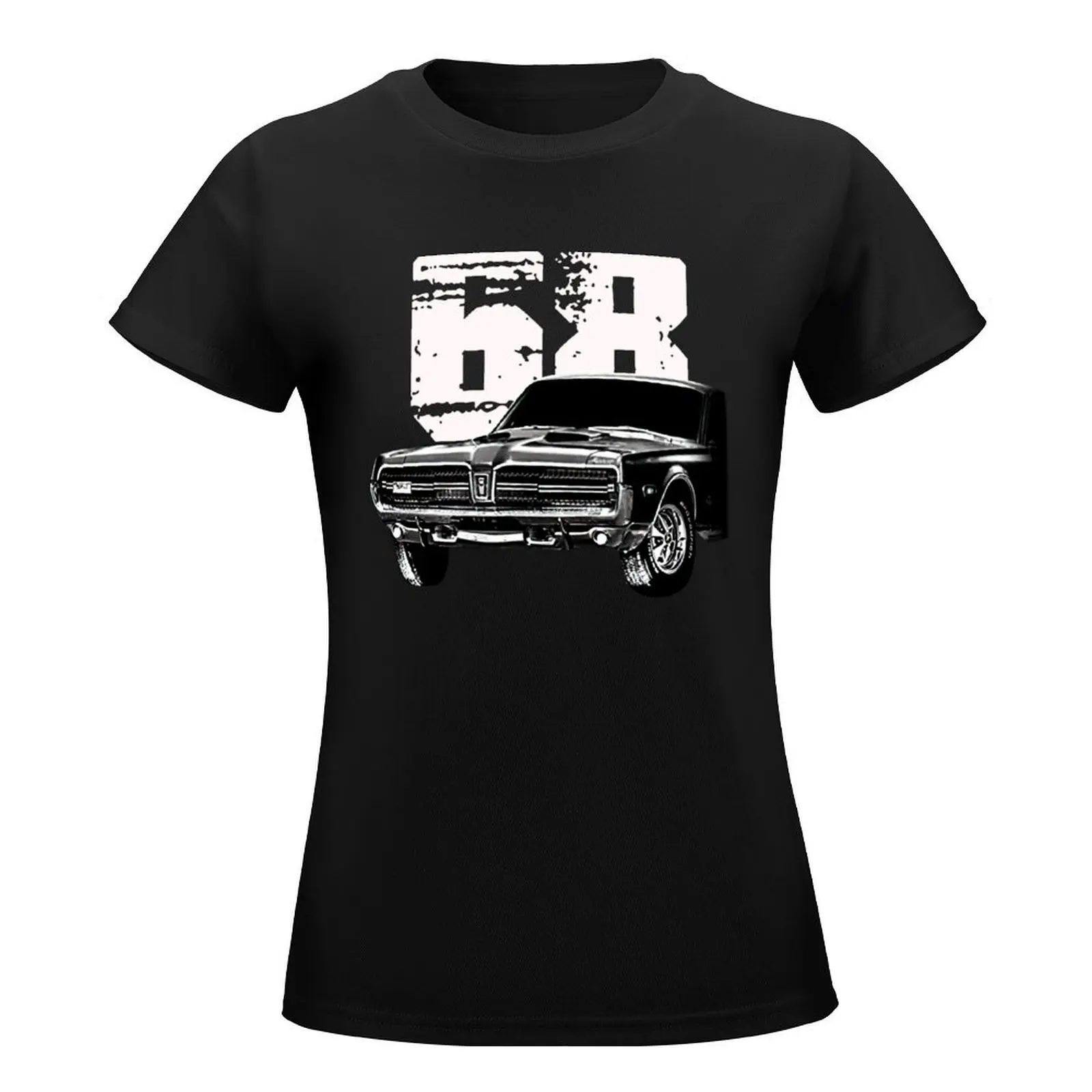 1968 Mercury Cougar Front Side View with Model Year T-Shirt Short sleeve tee shirts graphic tees Summer Women's clothing