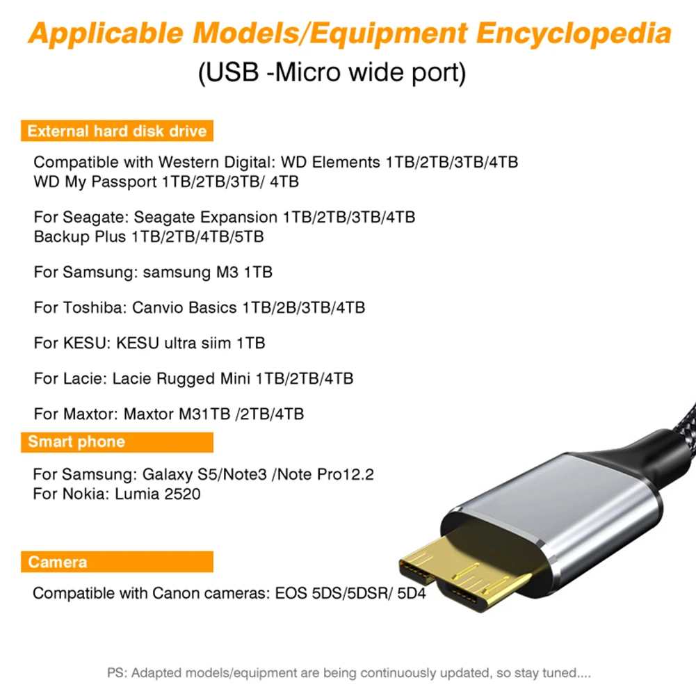 Kabel USB3.1 do Micro B USB C 3.0 kabel typu-C do Micro B 5Gbps kabel zewnętrzny dysk twardy do dysku twardego komputera