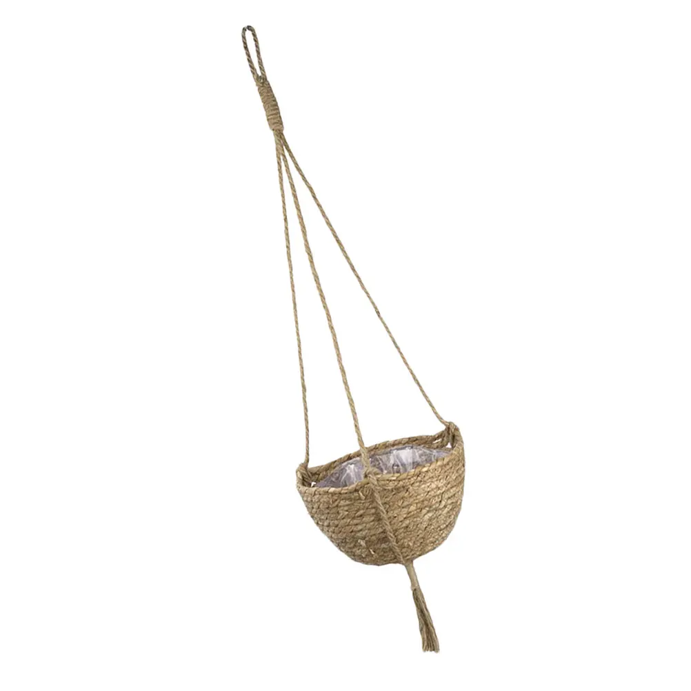 

Woven Bamboo Flowerpot Basket Hanging Plant Hanger Decorative Bonsai Container Mini Garden Vase Storage