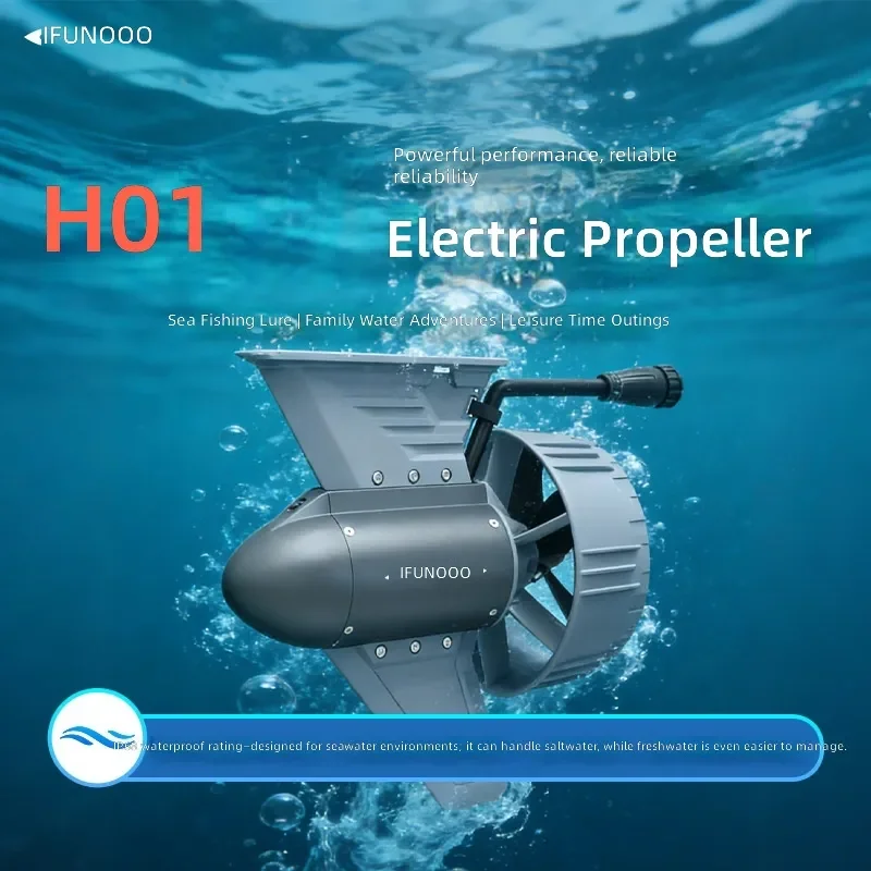 2KW Brushless Electric Thruster 35KG Thrust Self Equipped Battery H01 Outboard Motor for Fishing Boat Kayak Marine Propulsion