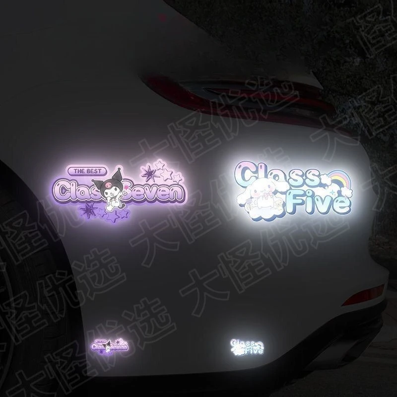 ملصق عاكس لتزيين شخصية السيارة هالو كيتي كورومي، ملصق سيارة كرتوني يحجب الخدش، ملصق تحذير عاكس