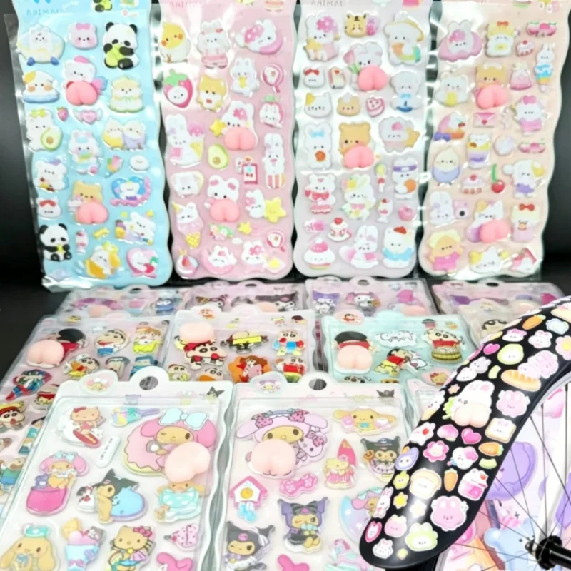 

2pcs 4pcs 3D Soft Cute Butt 3D Kids Stickers Squishy Animals Rabbit Bear Handmade DIY Decor for Phone Cases Bicycle Stickers