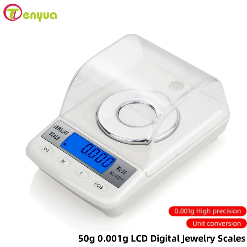 

50 г 0,001 г ЖК-цифровые ювелирные весы прецизионные алмазные лабораторные весы медицинские электронные весы с USB-кабелем