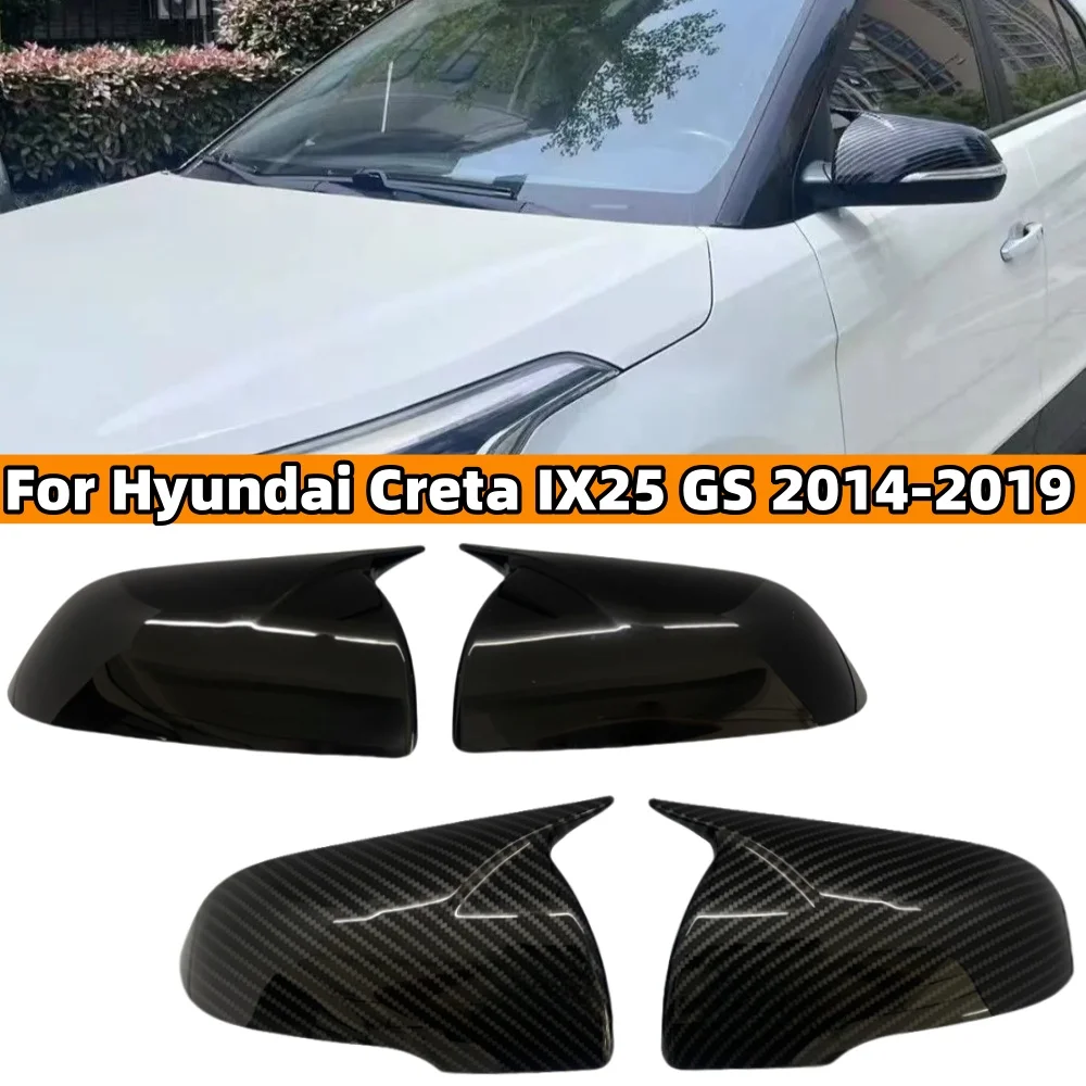 

Pair Car Rearview Side Mirror Cover For Hyundai Creta ix25 GS 2015 2016 2017 2018 2019 Rear View Mirror Cover Exterior Door Wing