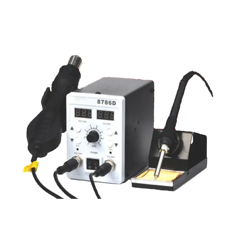 8786 D Professional Smd Iron Desolding Hot Air  Soldering Rework Station