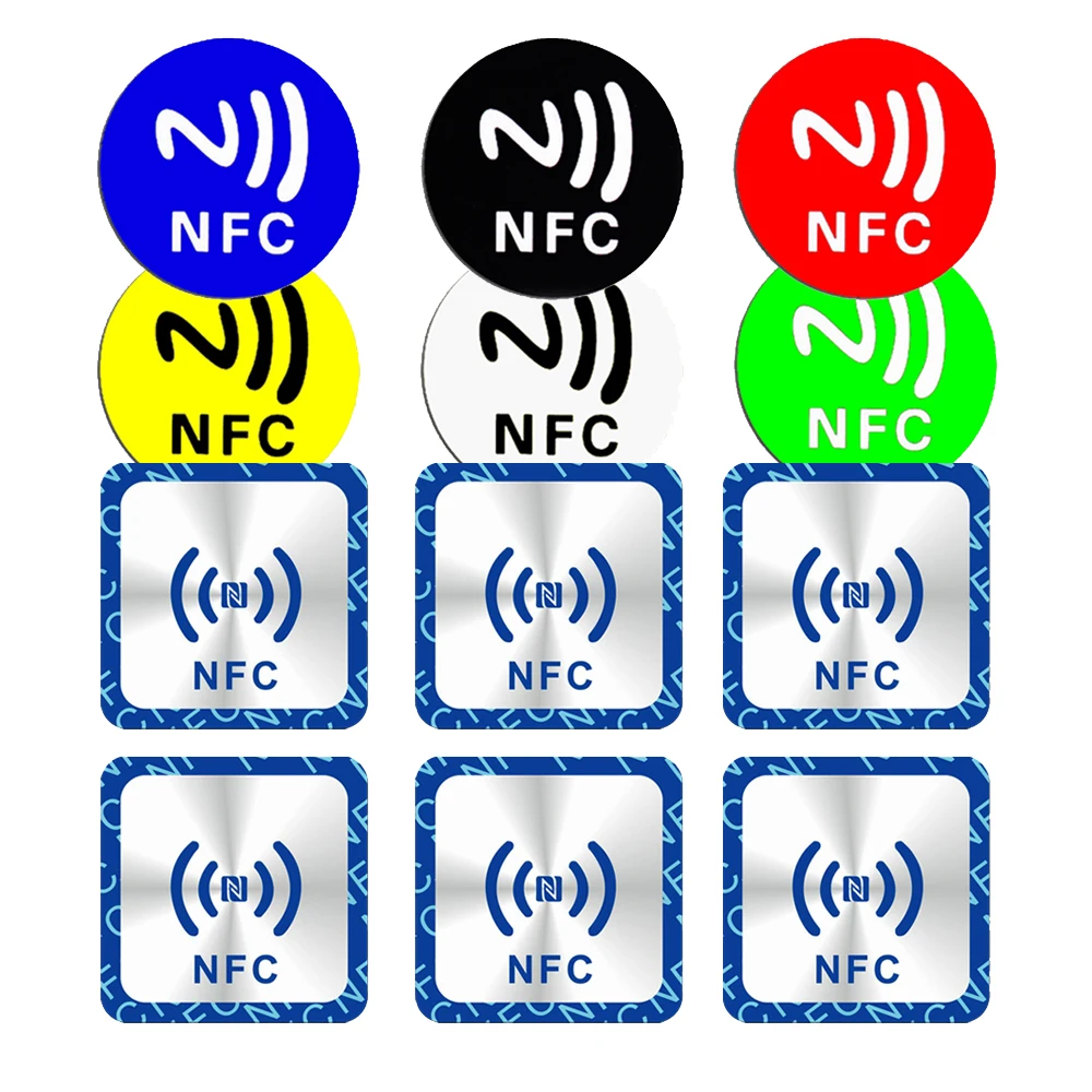 5YOA 6pcs NFC Tag RFID Stickers Ntag213 Ntag215 Ntag216 Shortcut 13.56MHz Universal Label Ultralight Token for Patrol Tagging