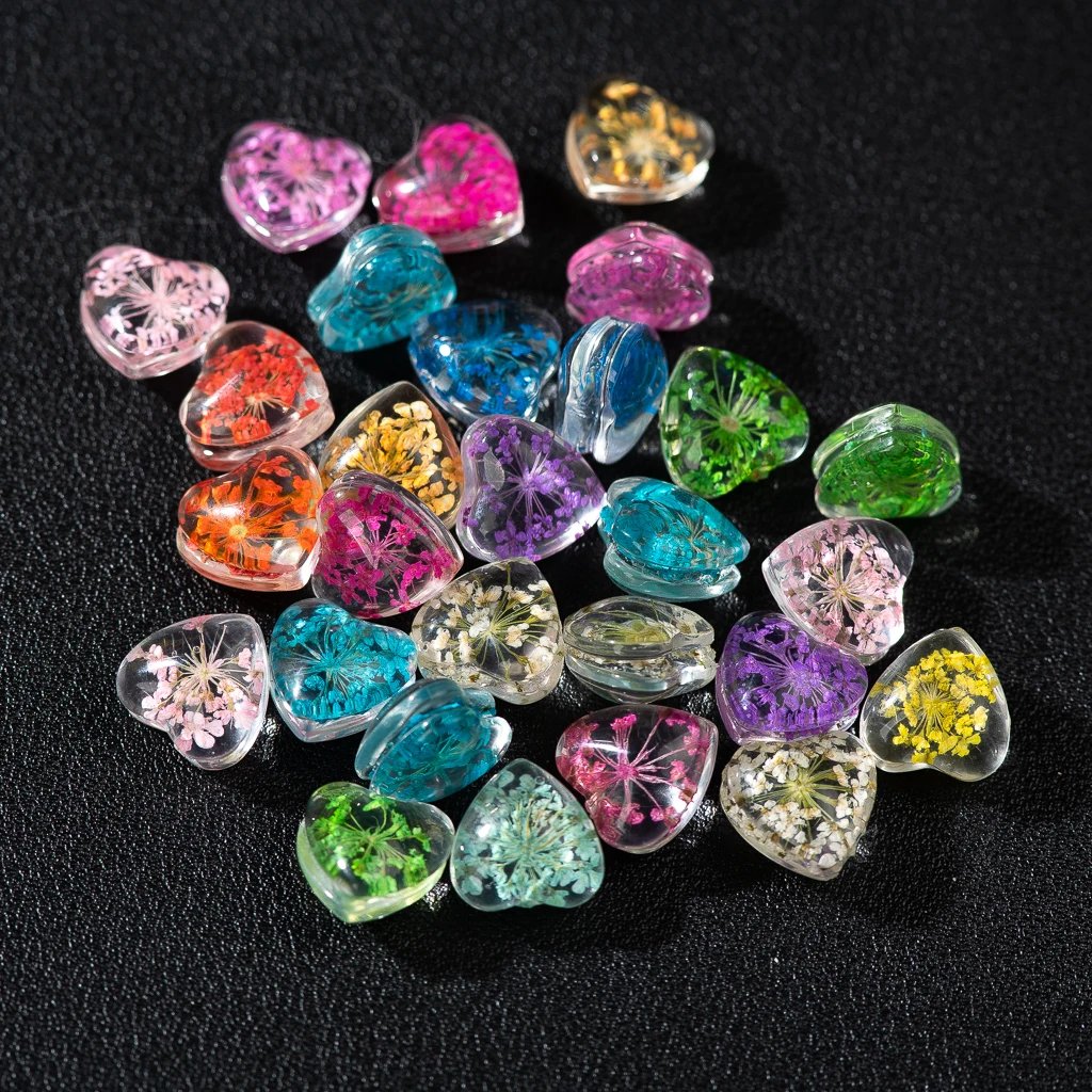 Стеклянные бусины в форме цветка без крючка, 12 мм