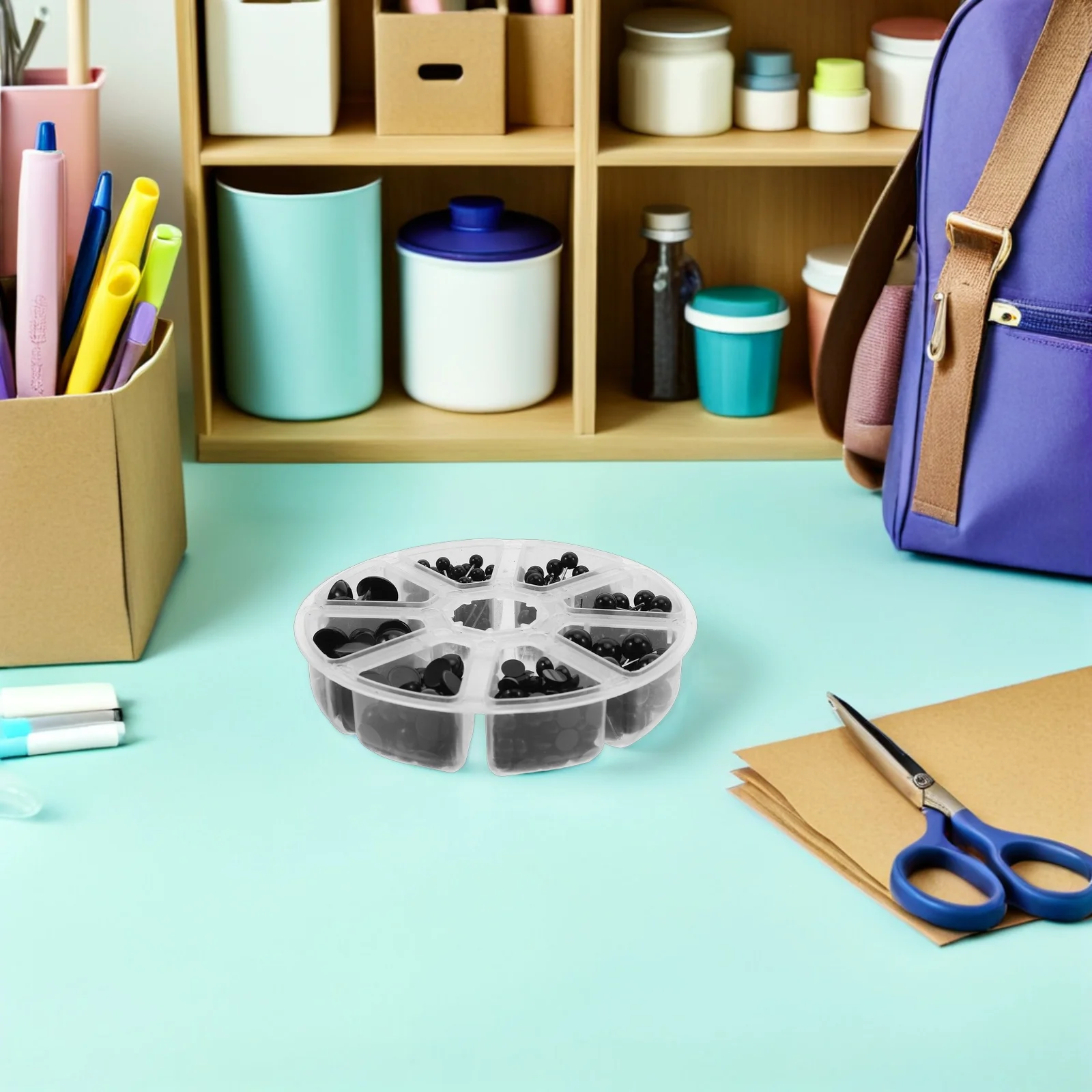 1Set Ambachtelijke Ogen voor Knuffels Zwart Plastic Veiligheidsogen met Ringen voor DIY Zachte Dieren Maken Realistische Fake Eye Ballen