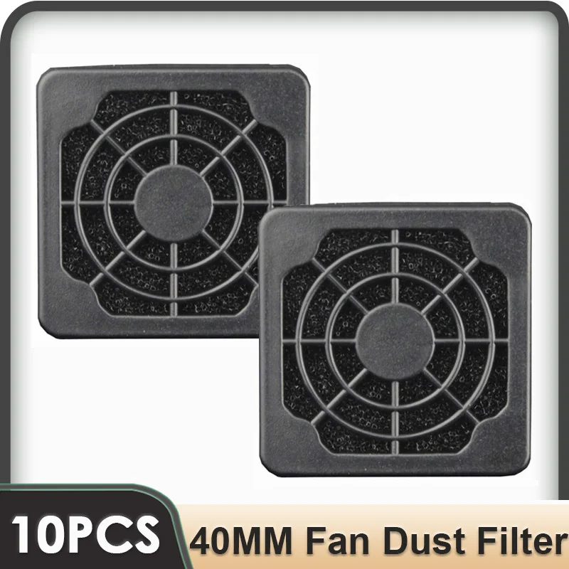 

10 Pieces Gdstime 40mm PC Computer Case Dustproof Mash 4cm Cooling Fan Black Plastic Dust Filter 40x40mm PC Case Fan Dust Filter