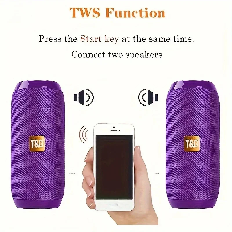 TG117 Portable Bluetooth Speaker Outdoor Wireless Woofer Free Call /FM/TF Card/USB Flash Drive Connect Mobile Phone/Tablet/TV view 4