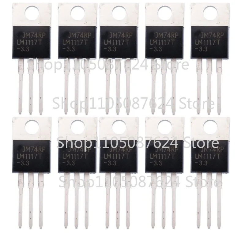 VV 10pcs LM1117T-3.3V LM1117T 3.3V Low Drop-Out Voltage Regulator TO220